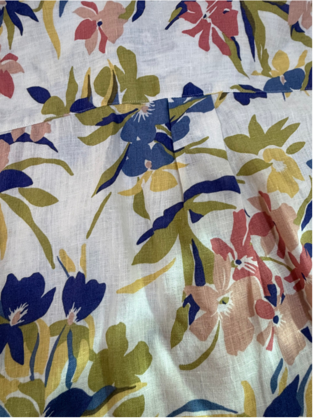 Lauren Ralph Lauren Floral 100% Linen Button Down Shirt Small - Picture 4 of 14